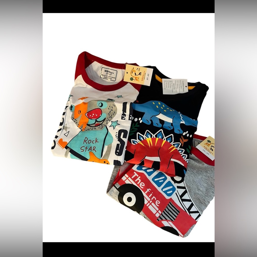 Bib Nice 3 Pack Long Sleeves Toddler Tee Shirts